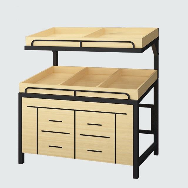 Rattan Basket Display Rack Shelf